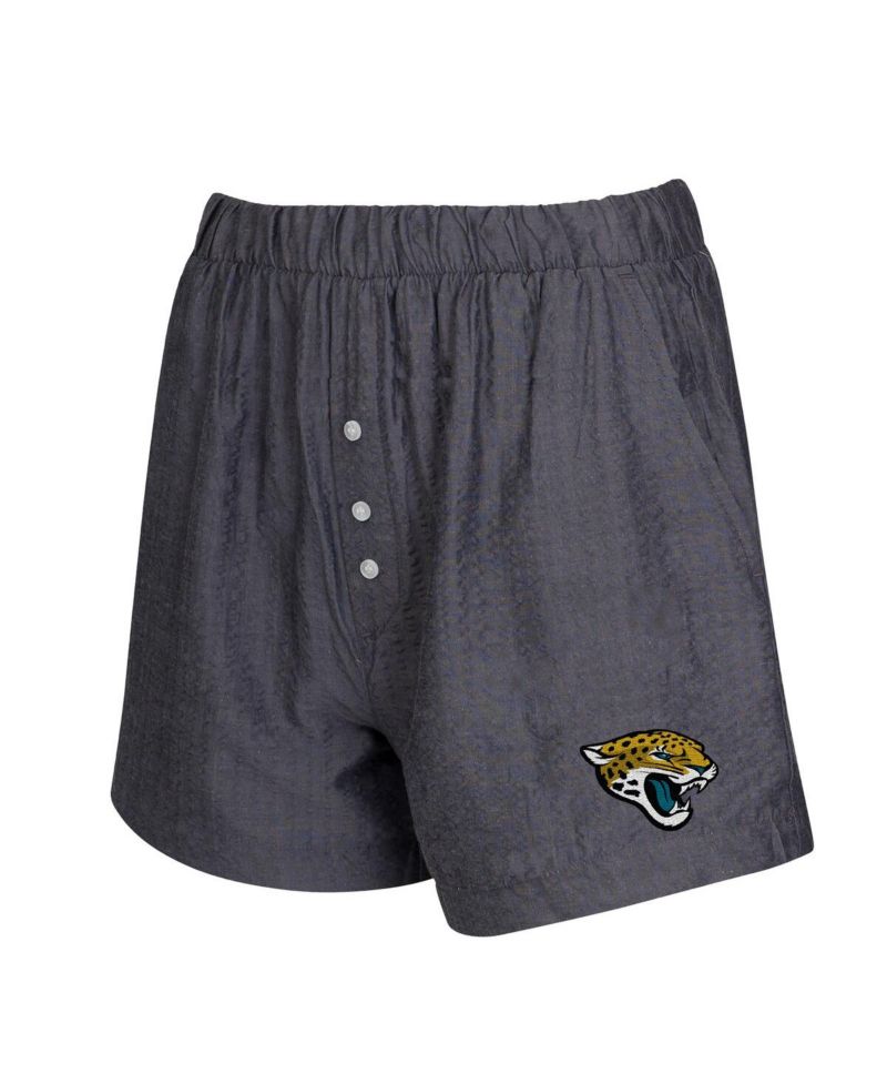 Women's 2-Pack Charcoal Jacksonville Jaguars Stripes and Solids Boxer Shorts Set