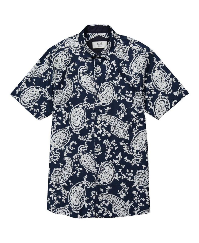 Big Boys Black Paisley Short Sleeve Button Down Shirt