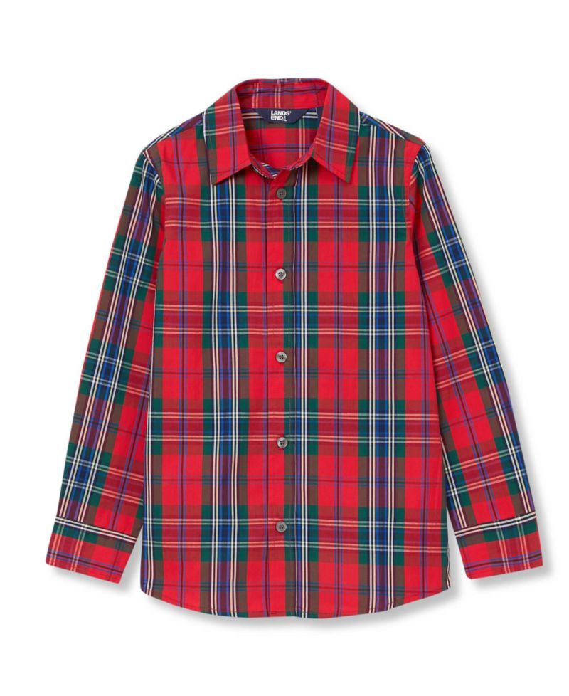 Big Boys Husky Holiday Long Sleeve Poplin