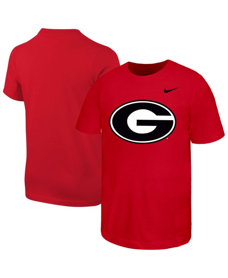Big Boys and Girls Red Georgia Bulldogs Logo T-Shirt