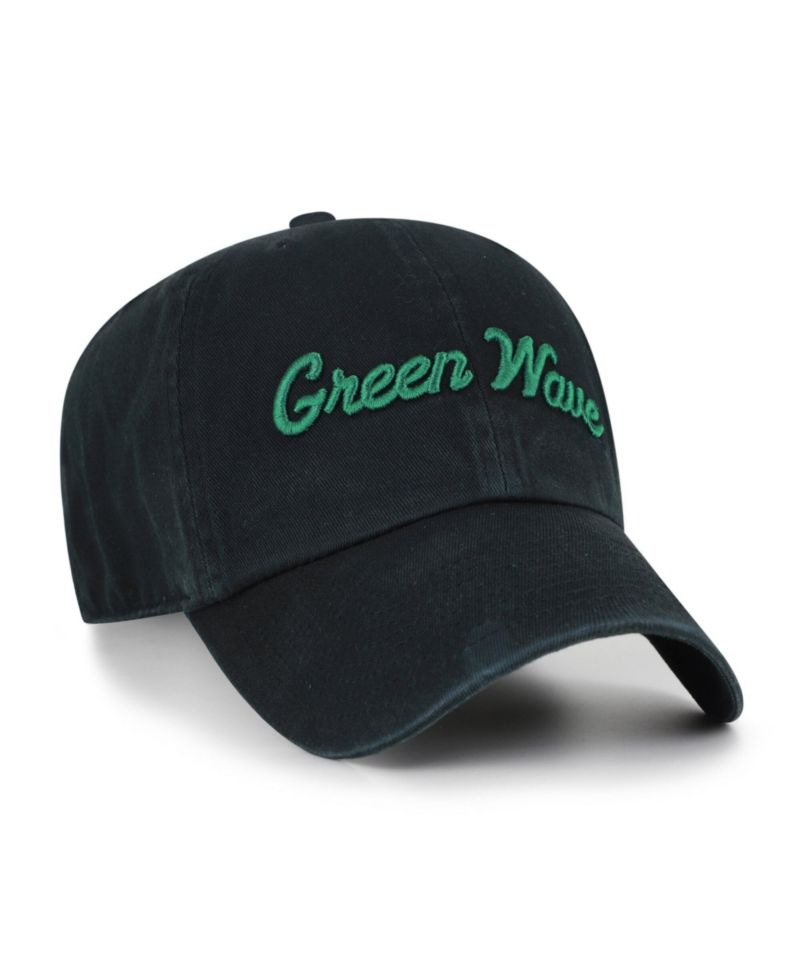 Men's '47 Black Tulane Green Wave Vault Clean Up Adjustable Hat