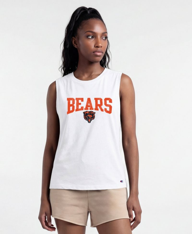 Women's Chicago Bears Distressed Crew-Neck Cotton-Blend Muscle Tank Top