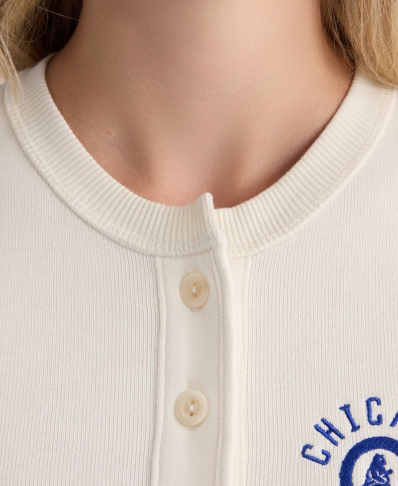 Women's Chicago Cubs Iconic Ribbed Knit Cropped Tank Top