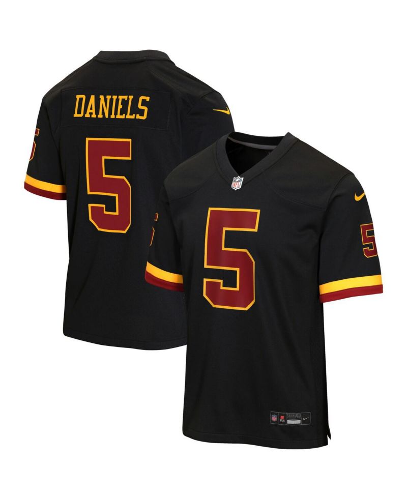 Big Boys and Girls Jayden Daniels Black Washington Commanders Hail Raiser Alternate Game Jersey