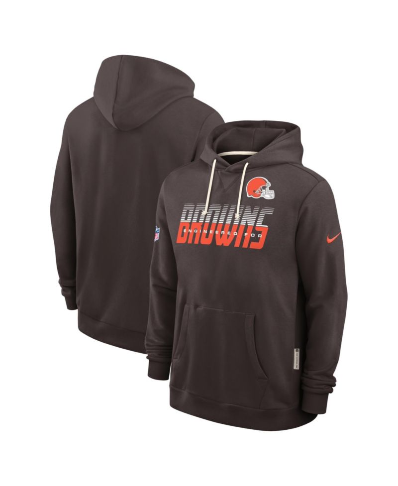 Men's Brown Cleveland Browns Sideline Standard Issue Top Prospect Dri-FIT Hoodie