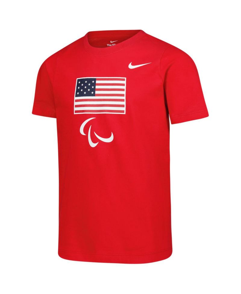 Big Boys and Girls Red U.S. Paralympics Core T-Shirt