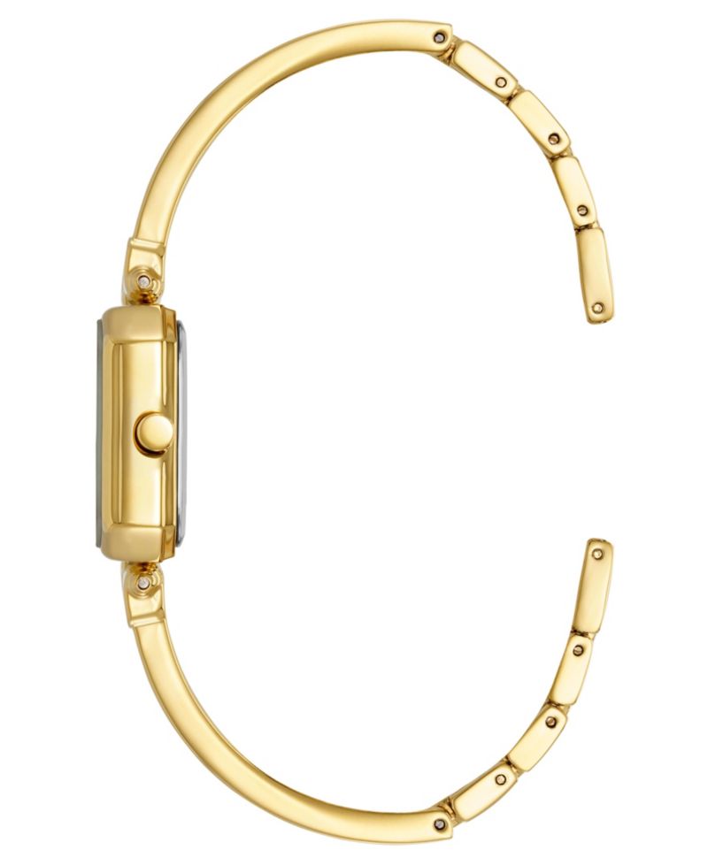 Women's Quartz Octagonal Gold-Tone Black Bangle Watch 24mm