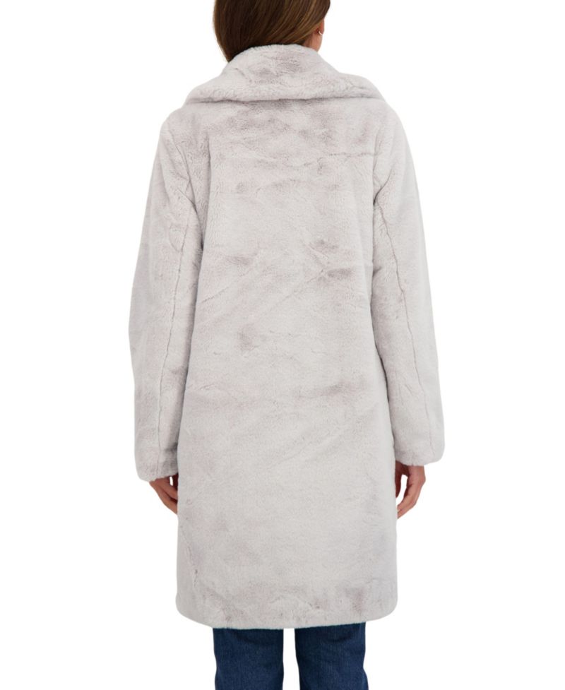 Women's Faux Fur Notch Collar 3/4 Coat