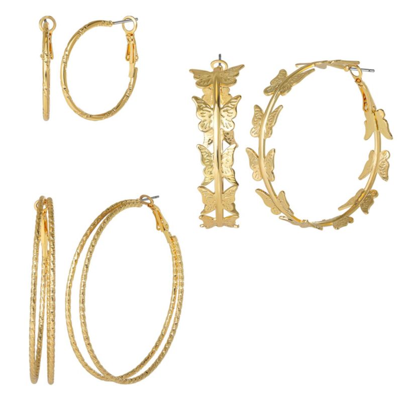 Hoop Earrings for Women 3 Pairs (3 Pack)