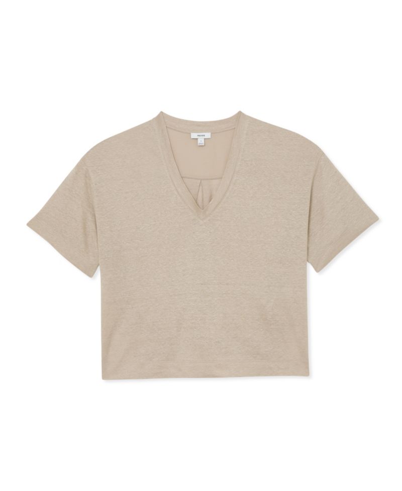 Women's Linen V-Neck T-Shirt