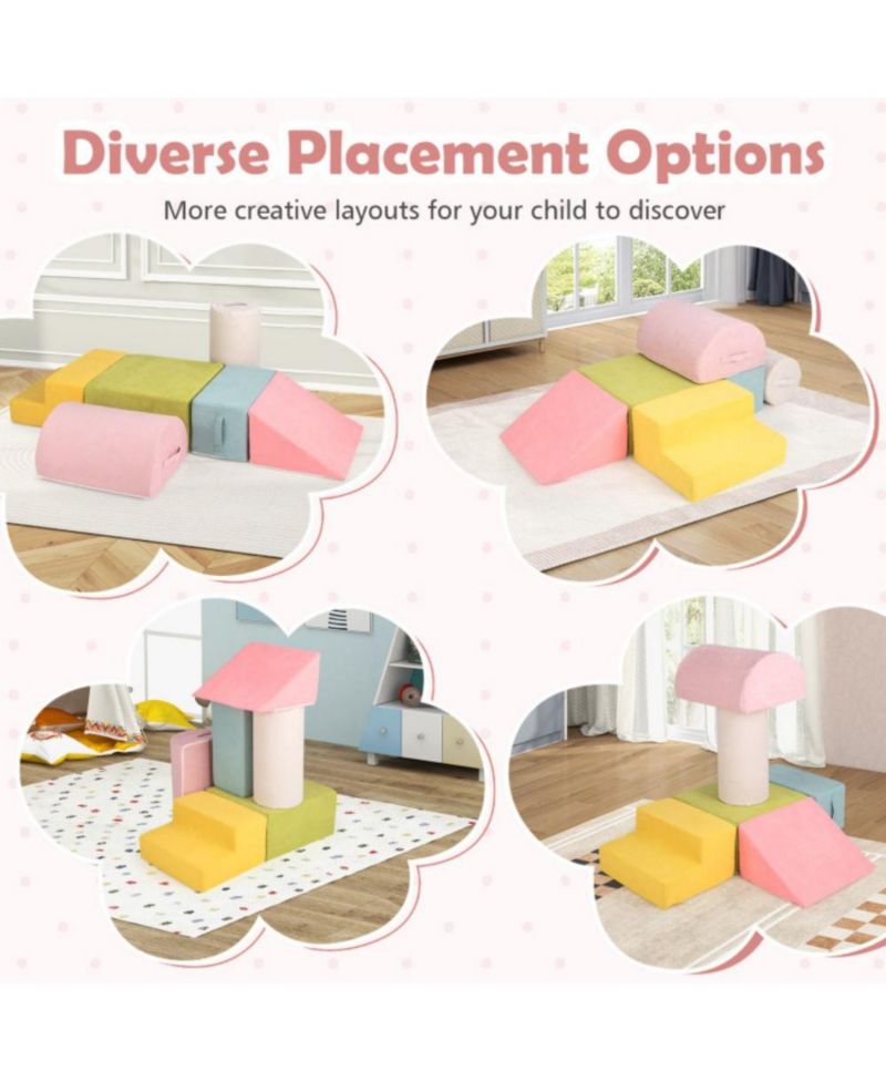 6 Pieces Baby Climbing Blocks with 30D High-Density Foam and Carrying Handles