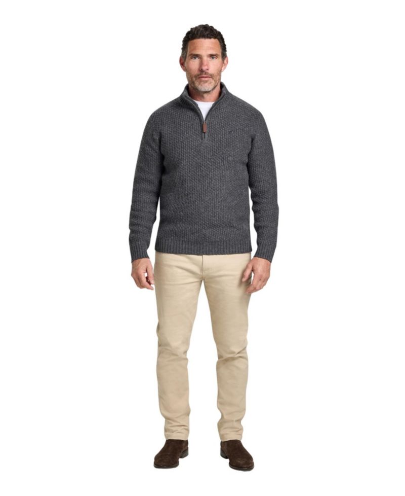 Men's Quarter-Zip Chunky-Textured Relaxed-Fit Sweater