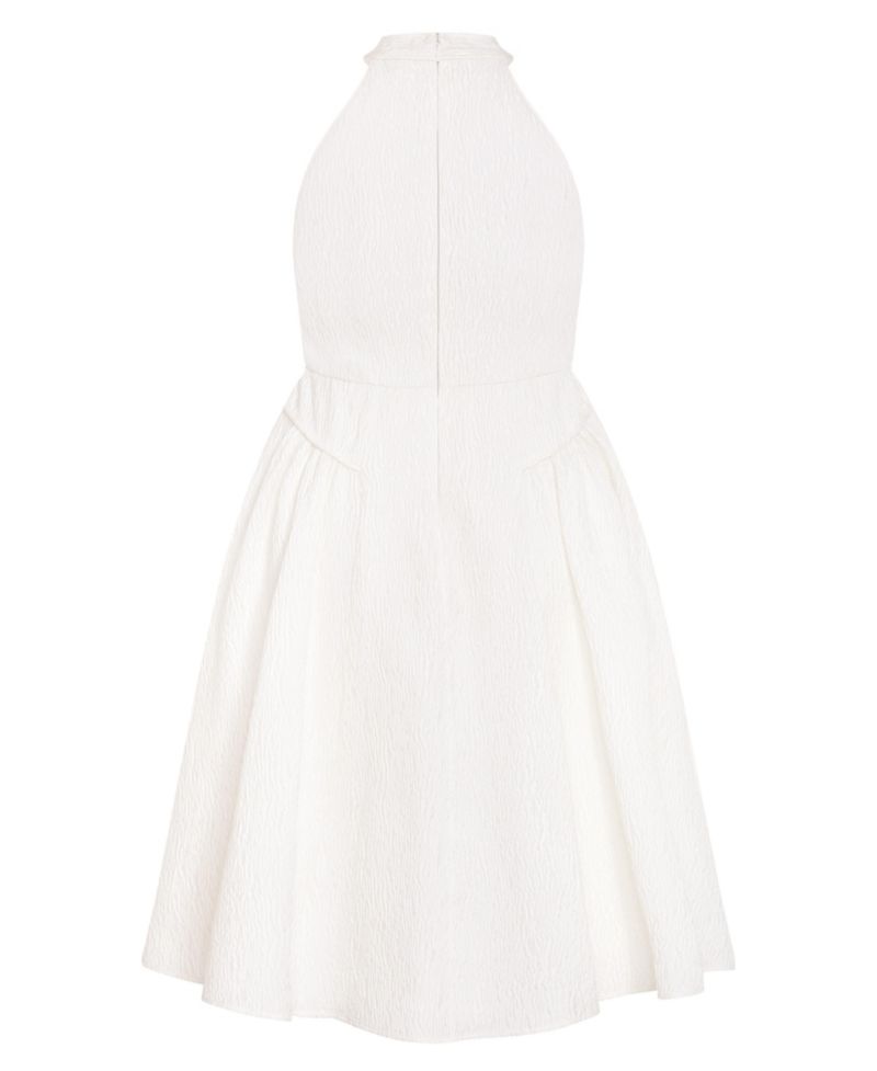 Plus Size Halter Jacquard A-Line Midi Dress