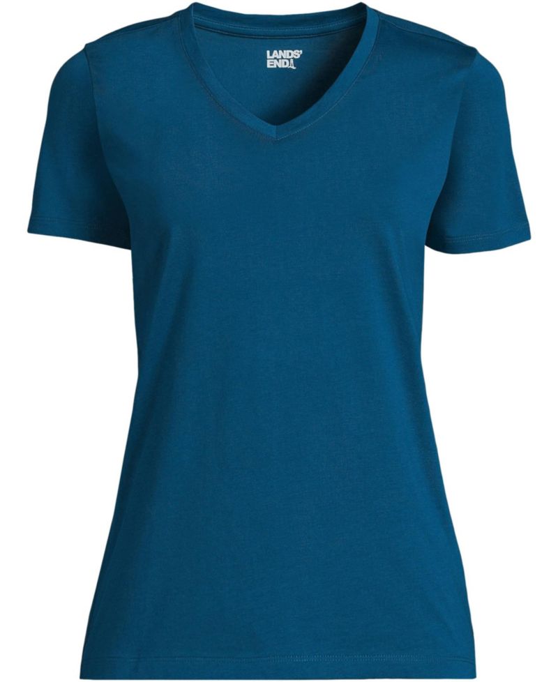 Plus Size Relaxed Supima Cotton V-Neck T-Shirt