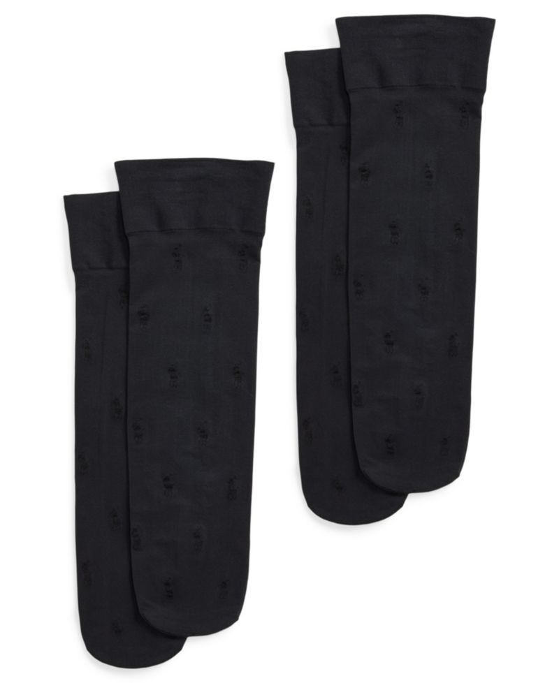 Women's Sheer Allover Pony Ankle Socks, 2-Pack