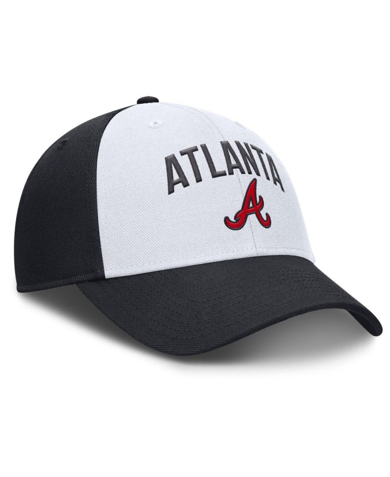 Men's White/Navy Atlanta Braves Club Performance Adjustable Hat