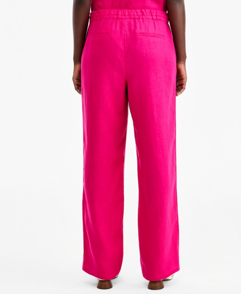 Women's 100% Linen Drawstring Pants
