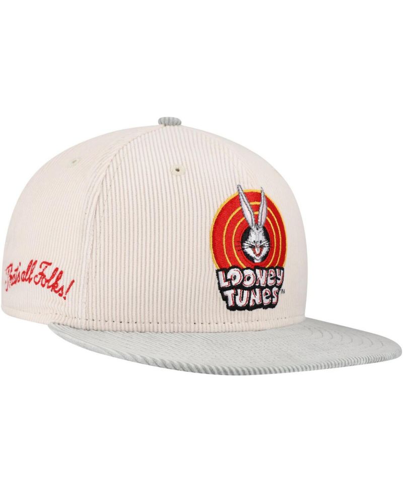 Men's Cream Looney Tunes 9FIFTY Corduroy Snapback Hat