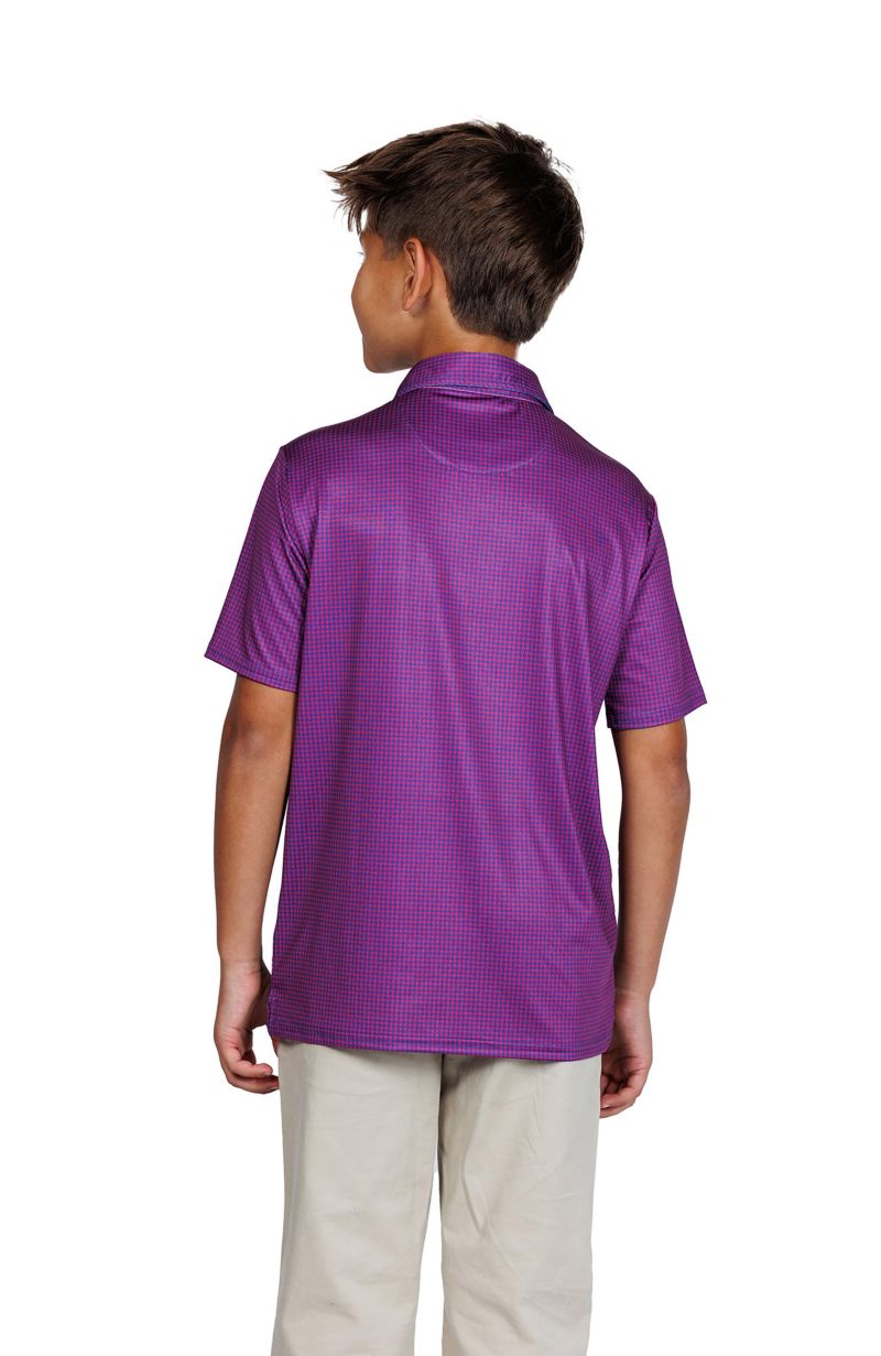 Boys Mini Houndstooth Performance Polo