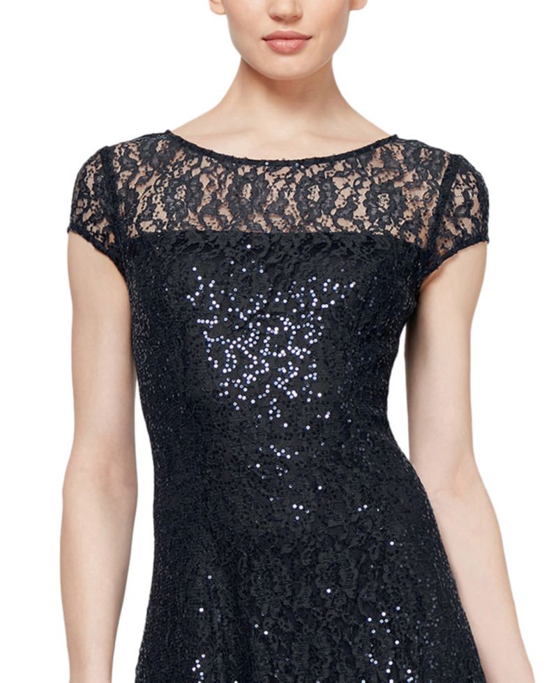 Women's Sequined Lace Midi Dresses
