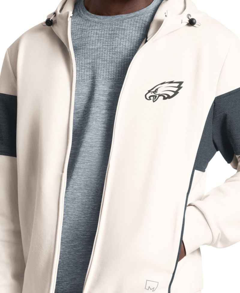 Men's Cream Philadelphia Eagles Competition Full Zip Hoodie