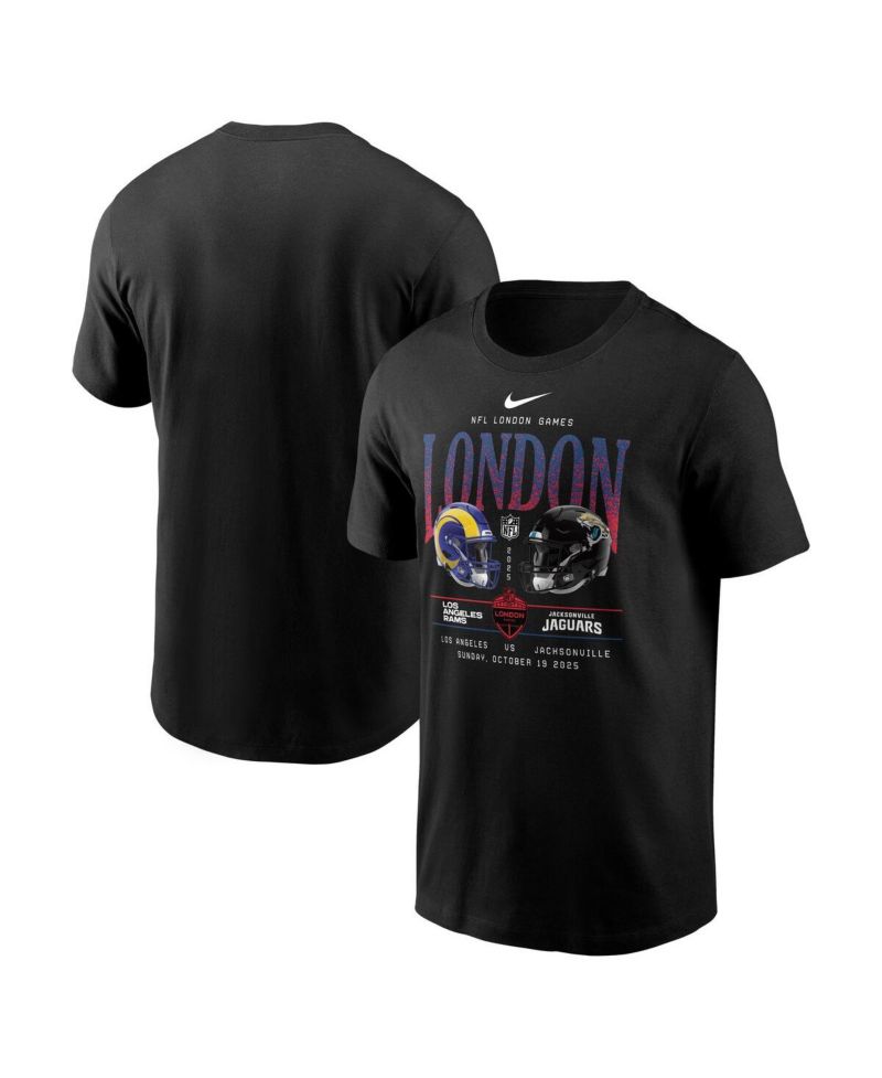 Men's Black Los Angeles Rams vs. Jacksonville Jaguars International Games London 2025 T-Shirt
