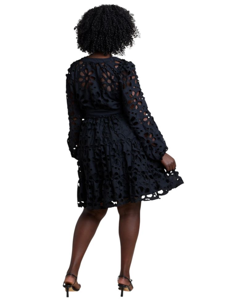 Women's Tiered Eyelet Mini Dress