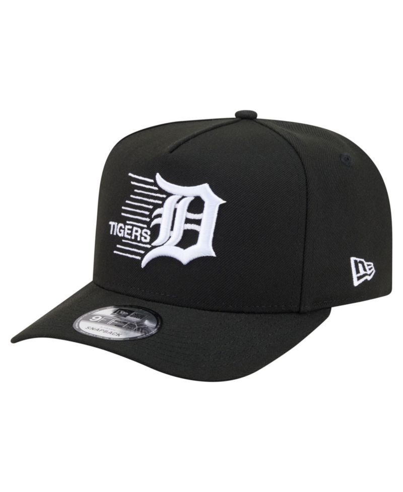 Men's Black Detroit Tigers Motion A-Frame 9FIFTY Snapback Hat