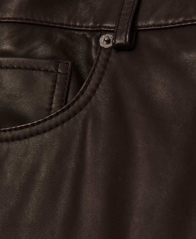 Women's Verona Leather Slim-Leg Pants