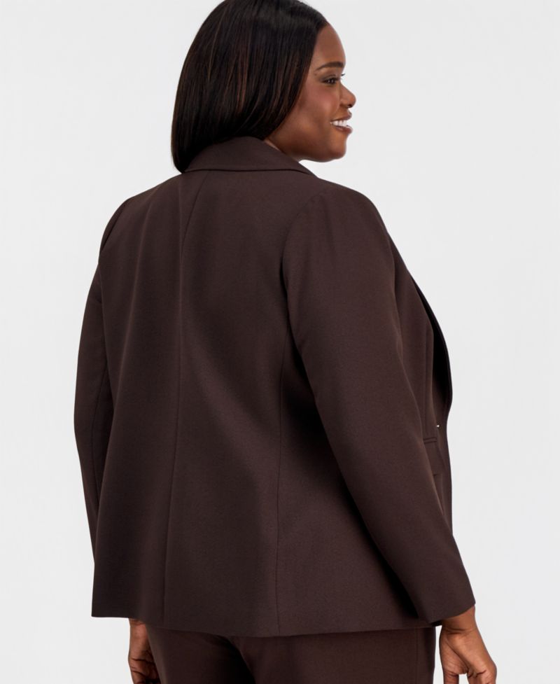 ASL Plus Size One-Button Long-Sleeve Blazer