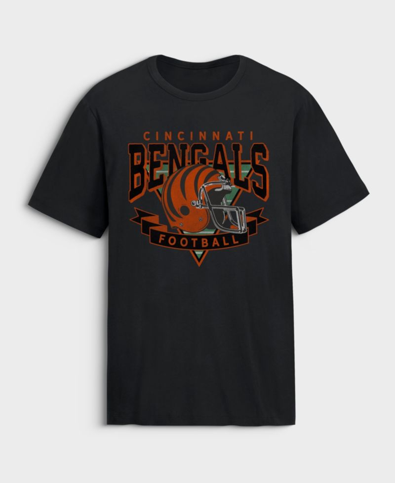 Men's Black Cincinnati Bengals Old Fashion Rushing Legacy Cotton T-Shirt