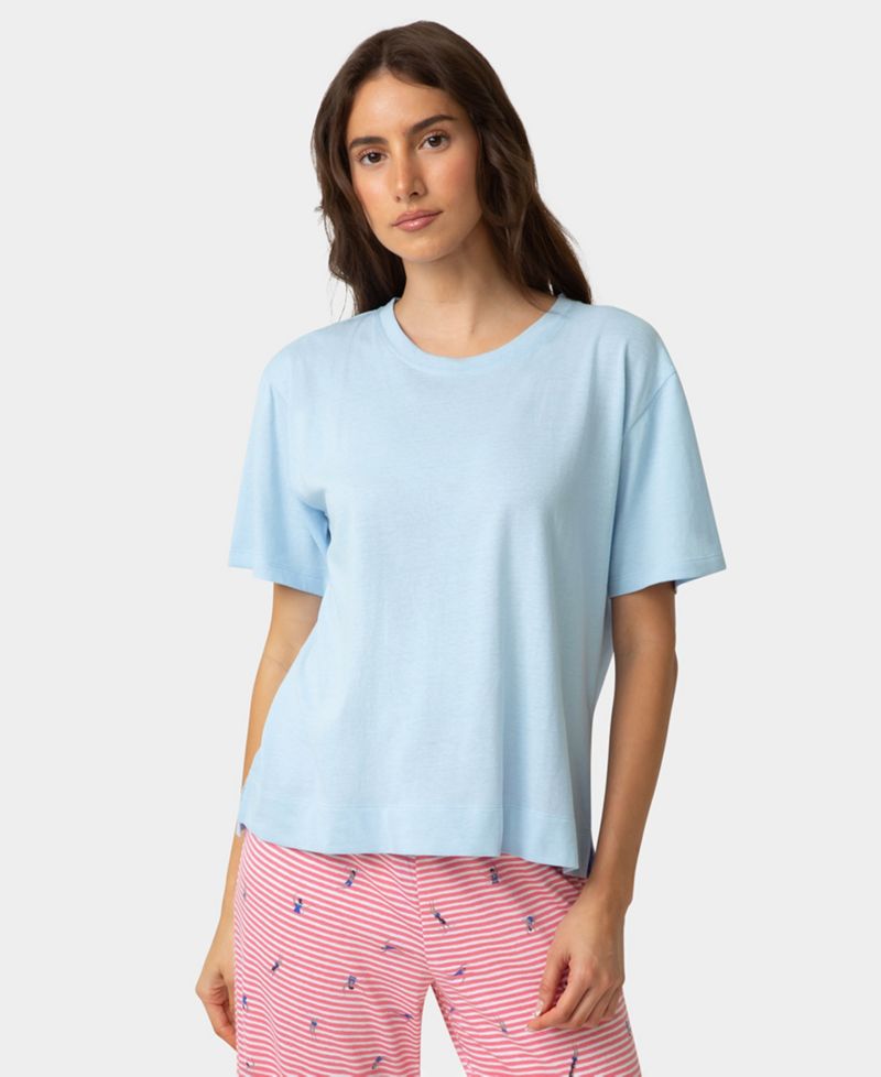 Women's Cotton Short-Sleeve Boxy Sleep T-Shirt