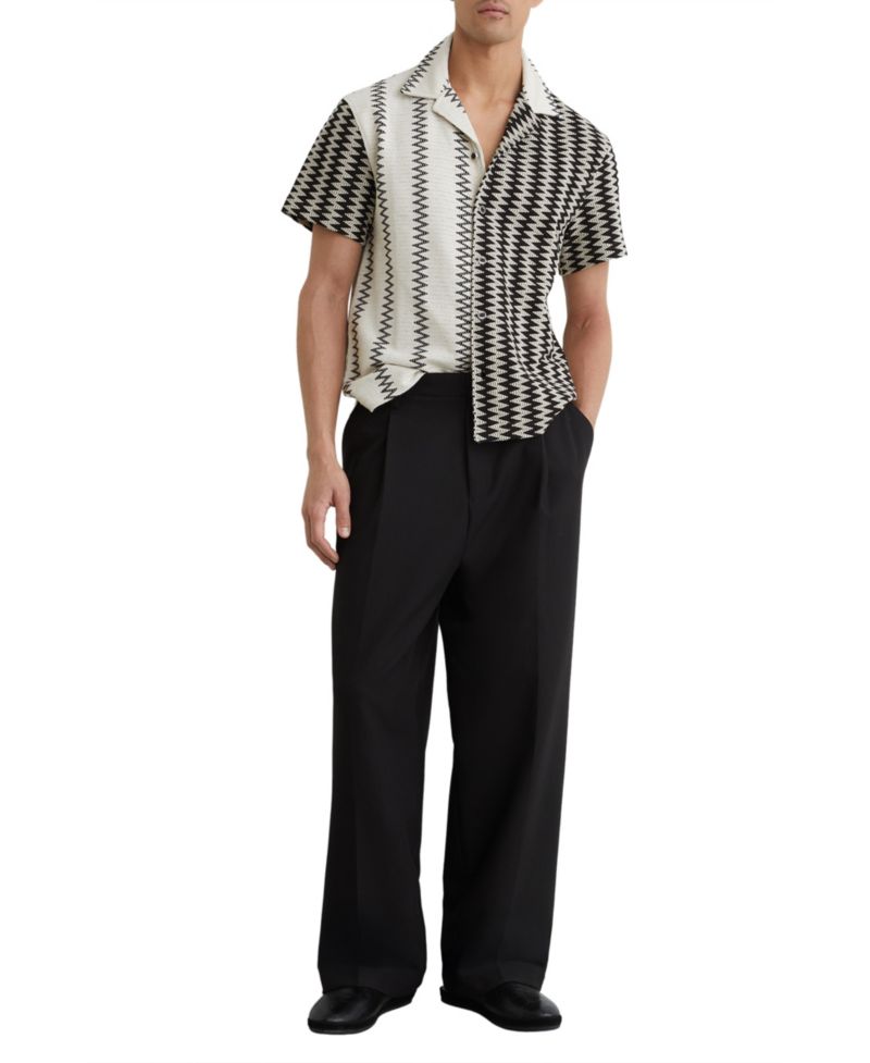 Men's Dain Zig Zag Crochet Cuban Shirt