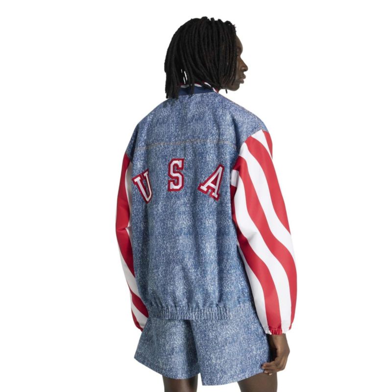 Men's Blue USA Soccer 1994 Denim Graphic Full-Zip Track Jacket