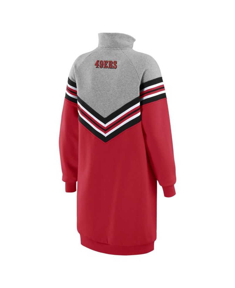 Women's Scarlet/Heather Gray San Francisco 49ers Chevron Stripe Dress
