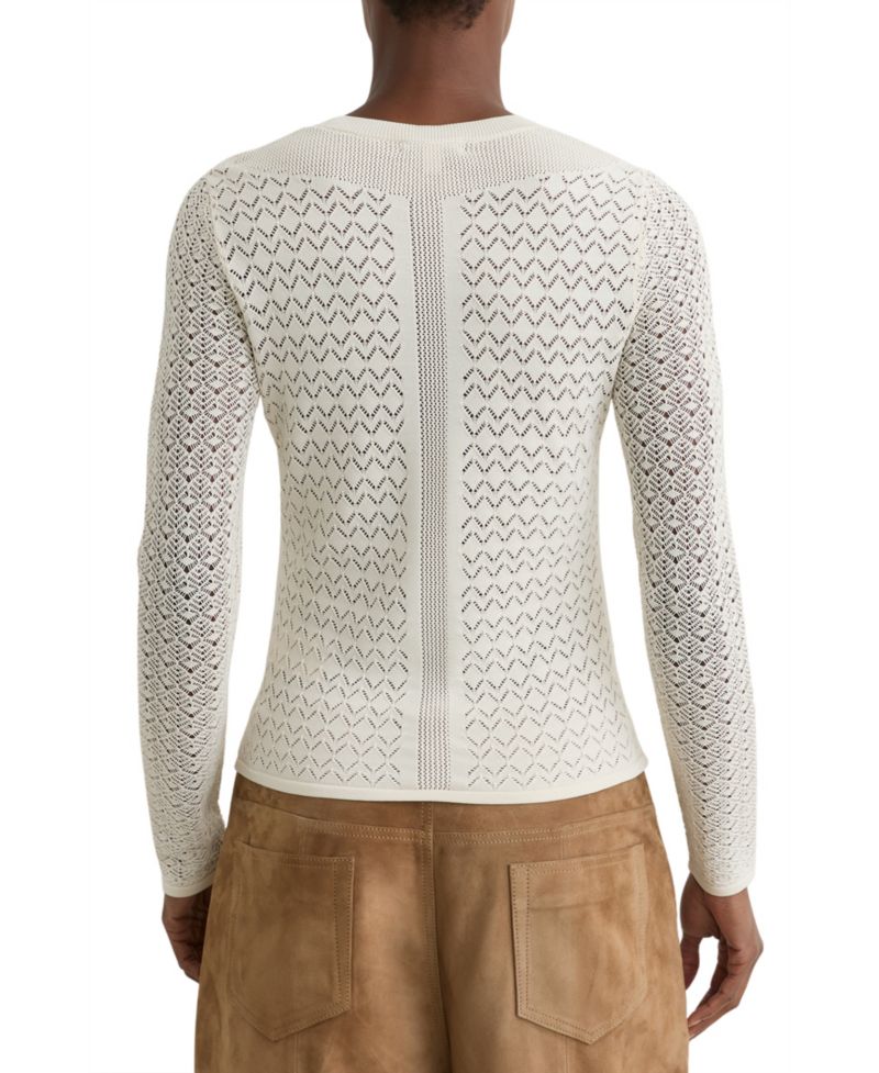 Women's Pointelle-Knit Long-Sleeve Top