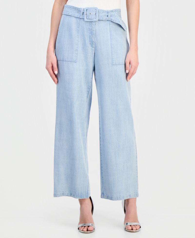 Women's Belted Wide-Leg Pants