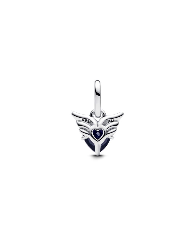 Sterling Silver Winged Heart Mini Dangle Charms