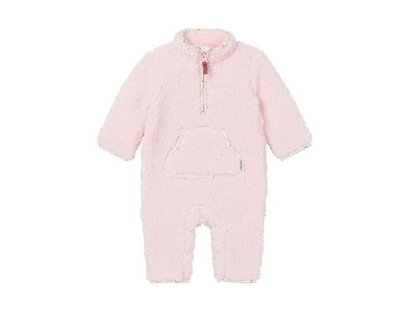 Baby Girls Fleece Romper with Half Zipper