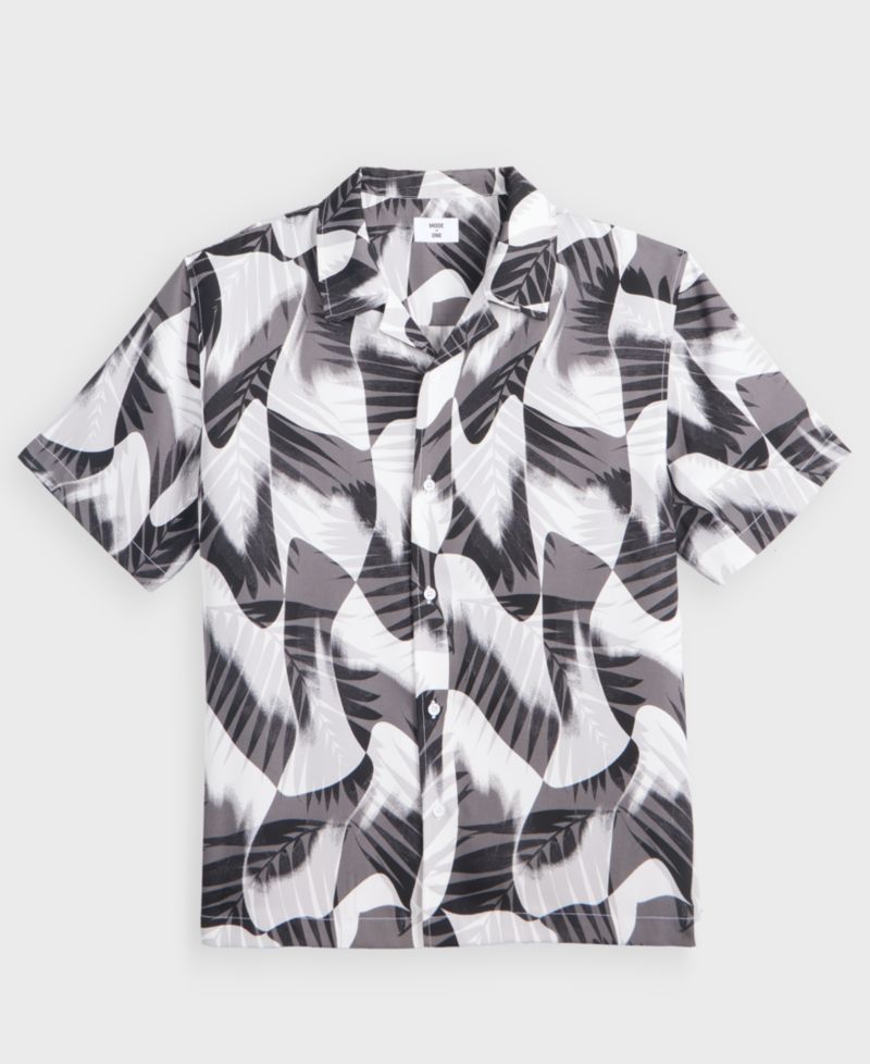 Men's Groove Palm Relaxed-Fit Camp Shirt