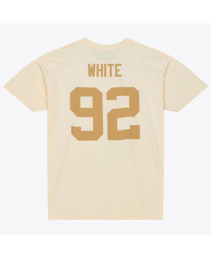 Men's Reggie White Cream Green Bay Packers Sandman Name & Number T-Shirt