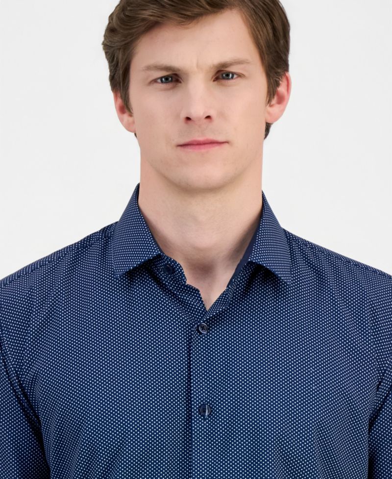 Men's Slim-Fit Performance Four-Way Stretch Dress Shirt