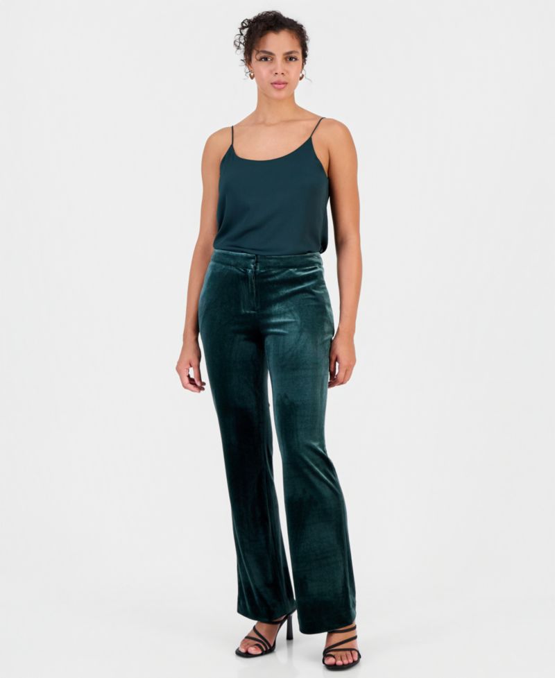 Women's Velvet Flare-Leg Pants