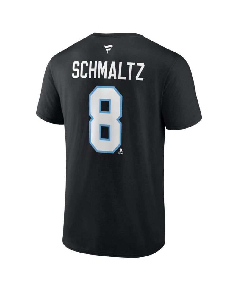 Men's Nick Schmaltz Black Utah Mammoth Authentic Stack Name & Number T-Shirt