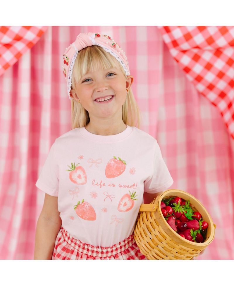 Little Girls Life Is Sweet Strawberry Short Sleeve T-Shirt