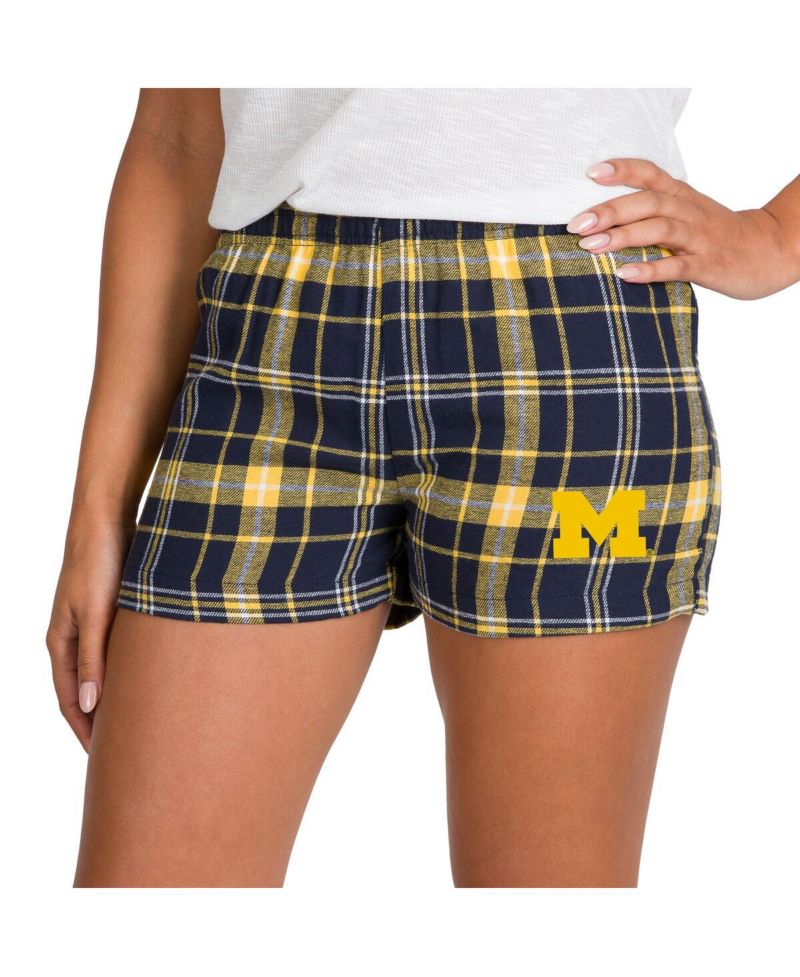 Women's Navy/Maize Michigan Wolverines Ultimate Flannel Shorts