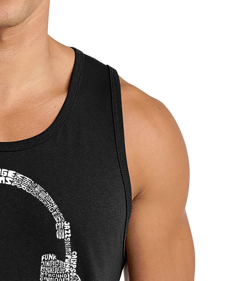 Men's Headphone Word Art Tank Top