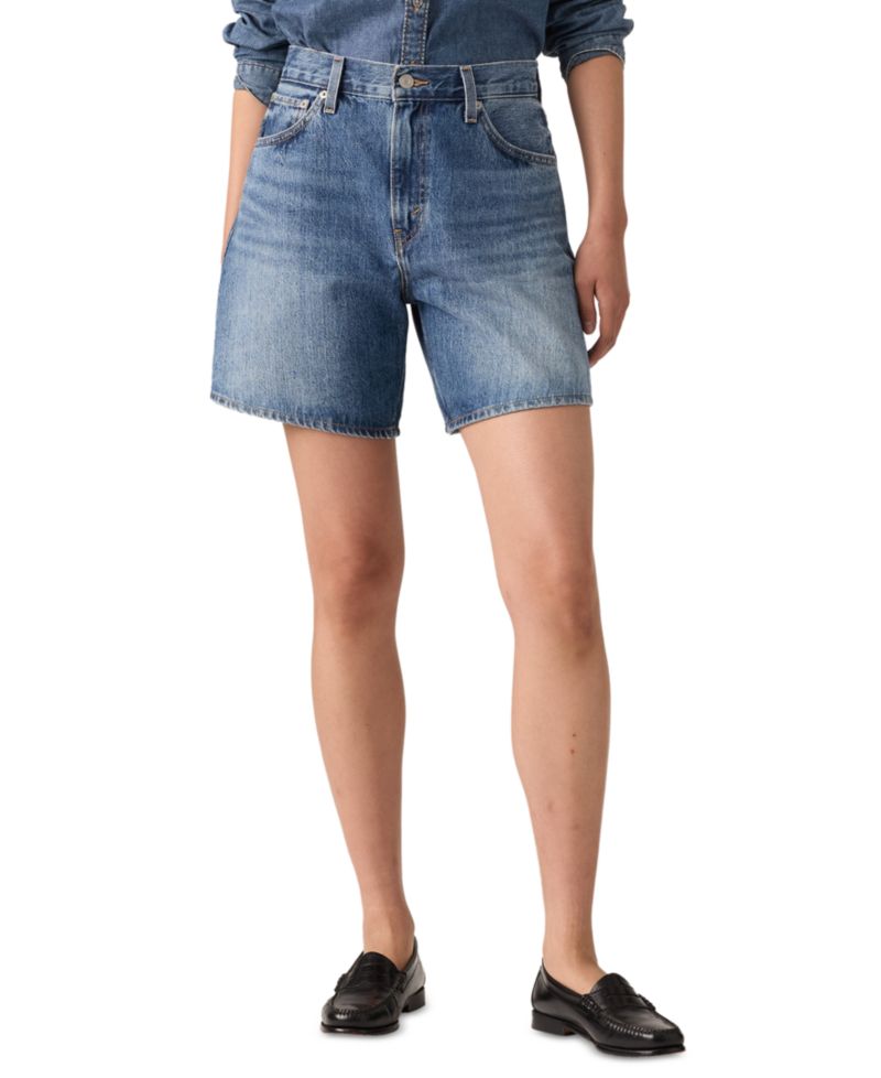 Premium Women's High-Rise Baggy Denim Shorts