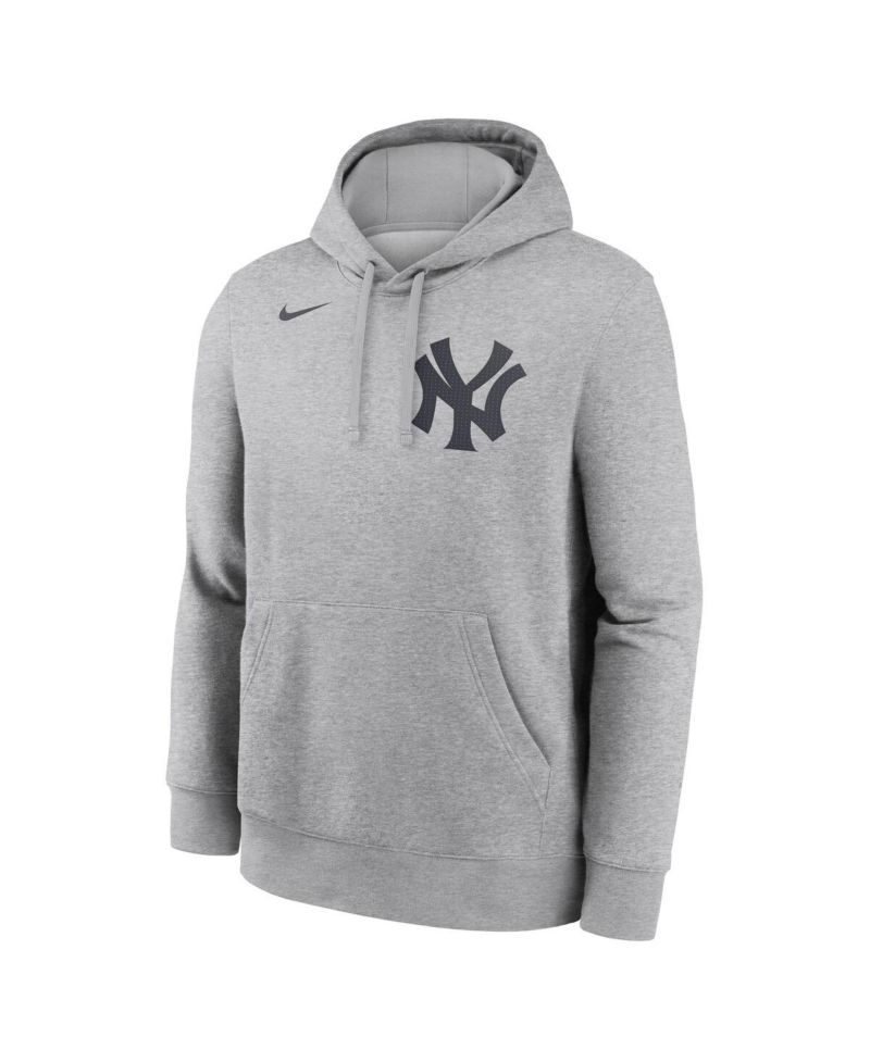 Men's Anthony Volpe Heather Gray New York Yankees Player Name & Number Club Fleece Pullover Hoodie