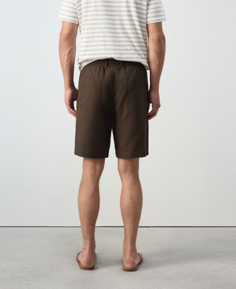 Men's Cotton-Linen Blend Mid-Rise Bermuda 8.54" Inseam Shorts